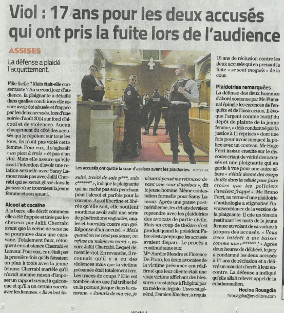 Viol: 17 ans pour les deux accuss