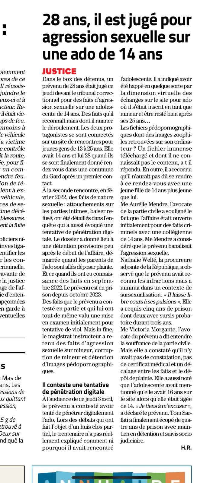 Agression sexuelle sur mineur